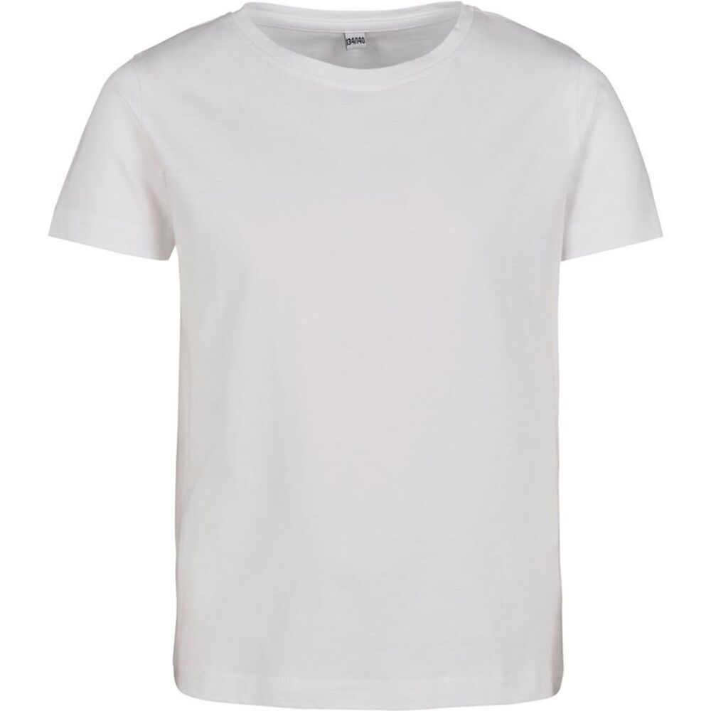 Build Your Brand Girls Short-Sleeved T-Shirt / White